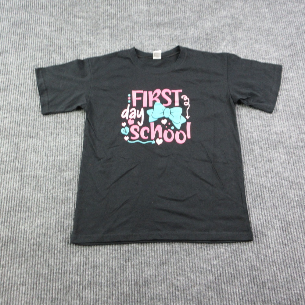 First Day Of School Shirt Girls L Black Cotton DIGIPRINT APPAREL Graphic Tee